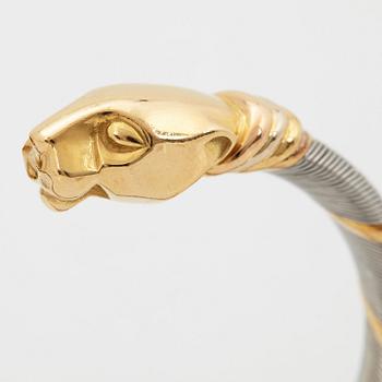 A Cartier "Panthère" bracelet in steel and 18K gold.