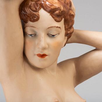 ELLY STROHBACH-KÖNIG, a porcelain sculpture, Royal Dux mid 20th century.