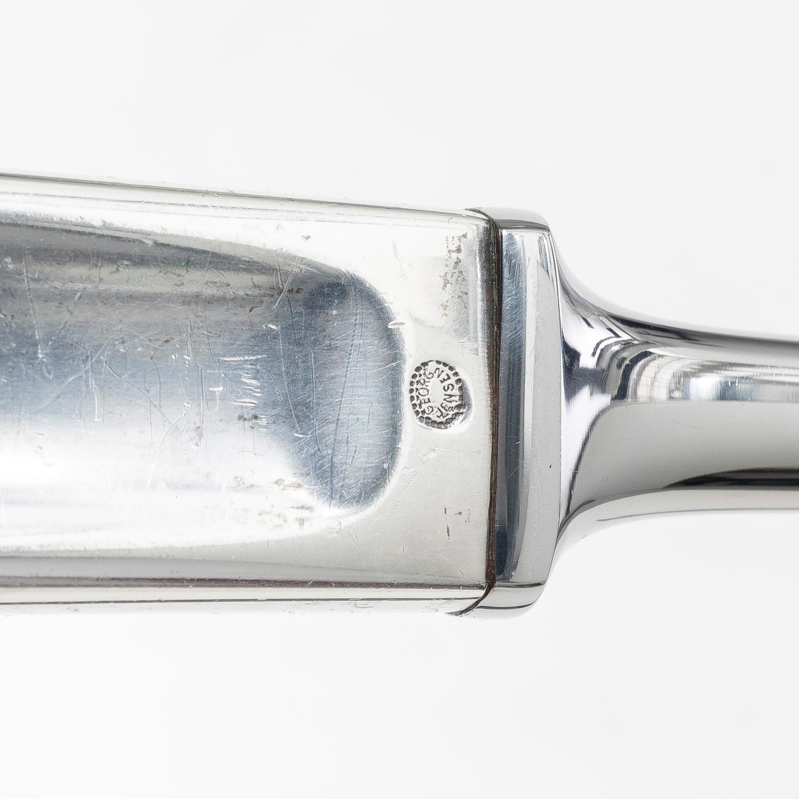 Tias Eckhoff, a pair of sterling silver carving utensils, 'Cypress', Georg Jensen, Denmark.