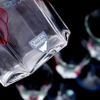 GLASSERVIS, 29 delar "Maja", Eva Englund, Orrefors, sent 1900-tal.