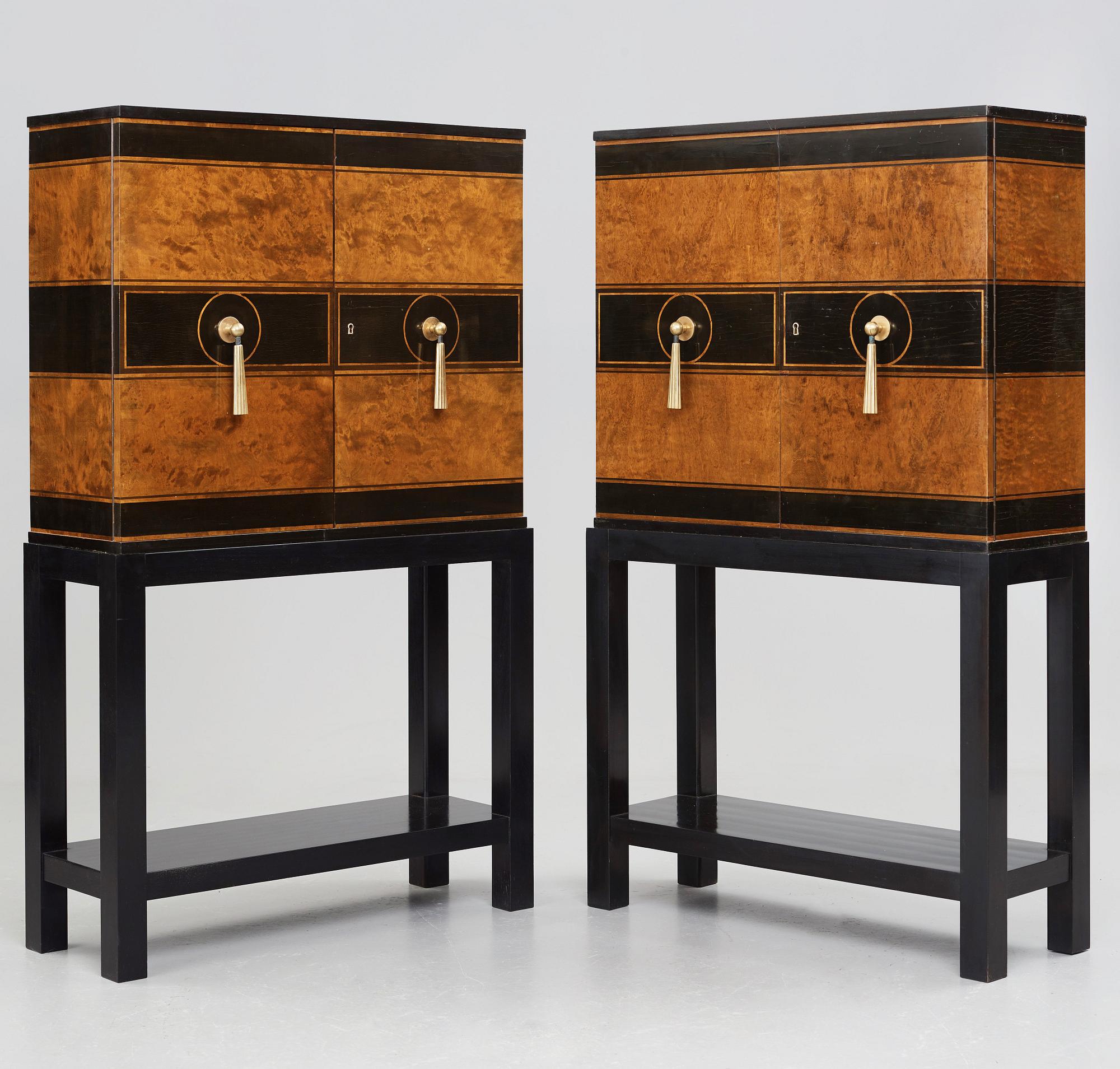 Otto Schulz, a pair of Swedish Grace cabinets for Boet, Gothenburg 1930's.