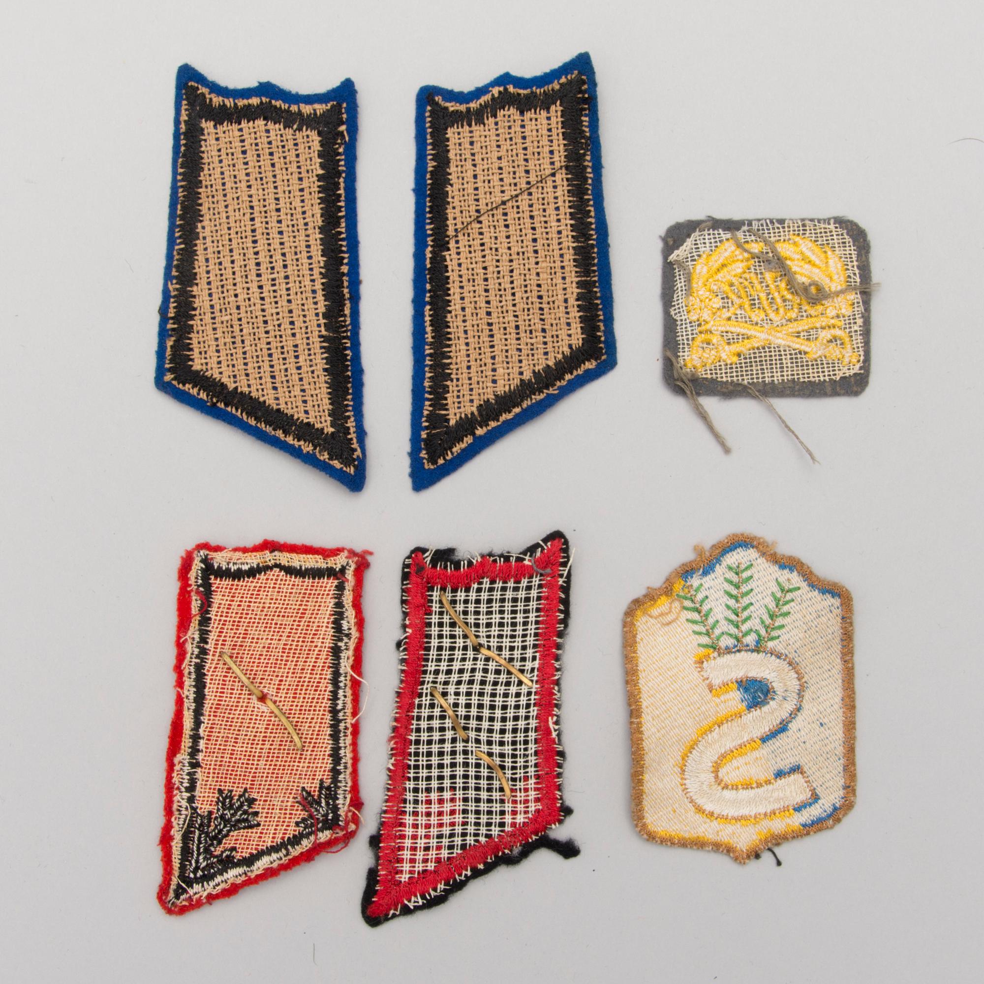 PARTI EPÅLETTER, TECKEN OCH KNAPPAR, cirka 65 st, Finland, 1900-talets första hälft/-mitt.