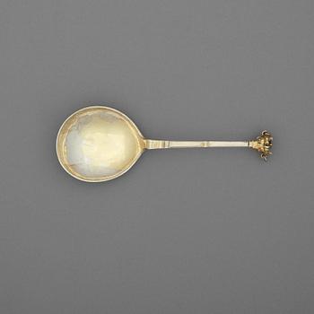 532. A Swedish 18th century parcel-gilt spoon, marks of Christoffer Bauman, Hudiksvall 1773.