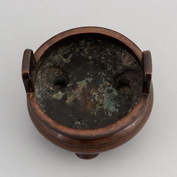 A Chinese bronze censer, late Qing dynasty, around the year 1900.