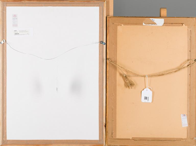 POUL S. CHRISTIANSEN, kolteckningar, 2 st, den ena signerad, daterade 1881 och 1885.