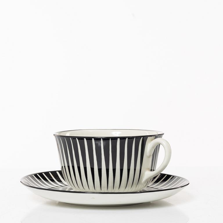 Eugen Trost, stor tekopp med fat, "Zebra", Upsala-Ekeby Gefle.