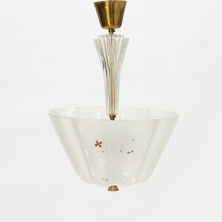 Orrefors, a Swedish Modern ceiling lamp, 1940s-50s.