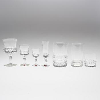 INGEBORG LUNDIN, glasservis, 35 delar, glas, "Silvia", Orrefors.