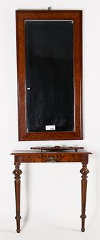 SPEGEL MED KONSOLBORD, nyrenässans, 1800-talets slut.