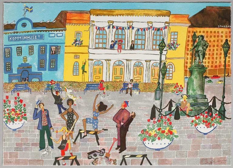 MARIKA LANG, mapp med litografier, 6 st, signerade och numrerade 216/360.