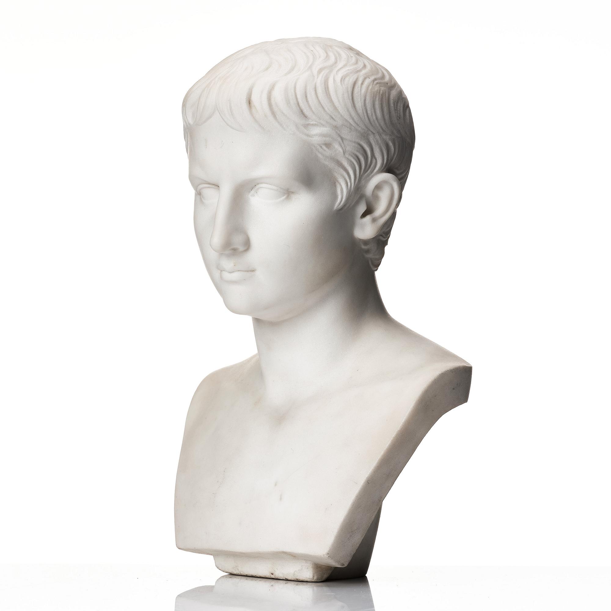 A presumably Italien 19th century bust of emperor Augustus (65 B.C - 14 A.D).