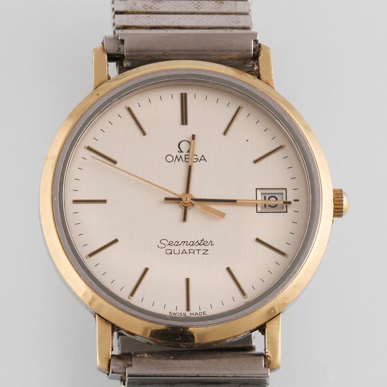 ARMBANDSUR, Omega, Seamaster, guld på stål.