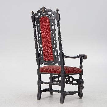 Karmstol, barockstil, omkring 1900 med äldre delar.