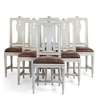 69. A set of six chairs by M Lundberg (master 1774-1812).