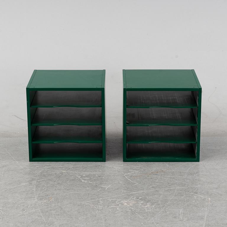 A pair of 'Rapport kub' desk drawers/shelves by Gillis Lundgren, IKEA, 1970's.