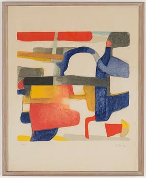 MAURICE ESTÈVE, Lithograph in colours, signed 27/75. Dated -56.