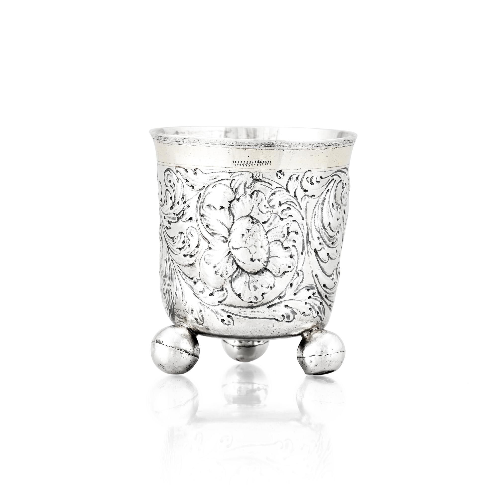 A German baroque parcel-gilt silver beaker, marked Heinrich Gottfried Anton Hammon, Nürnberg (1682-1684/1723).