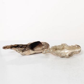 Lars Arby, Two sterling silver sculptures, marks of Lars Arby, Gothenburg, Sweden 1982.