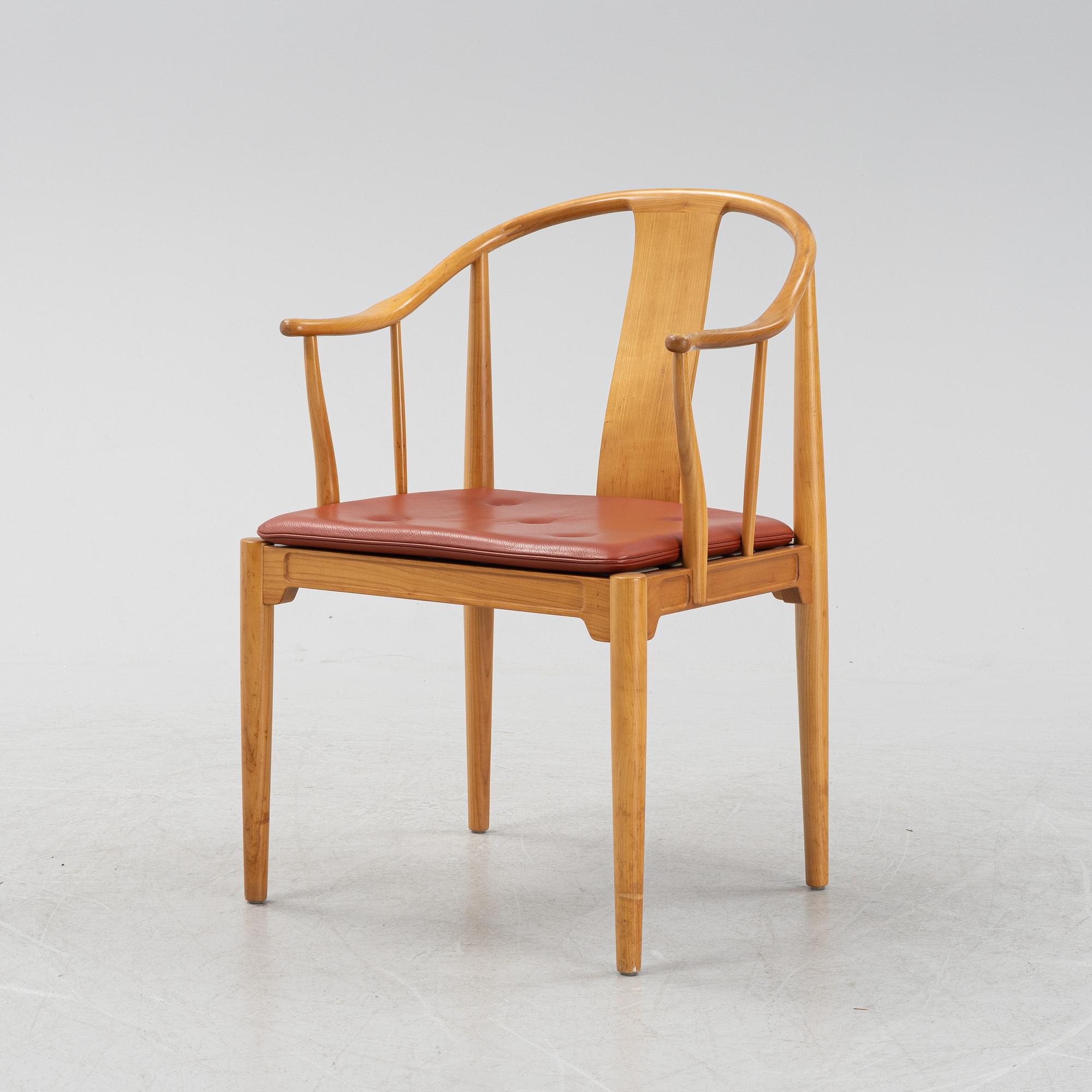 A cherry wood 'China chair' by Hans J Wegner for Fritz Hansen, designed 1944.