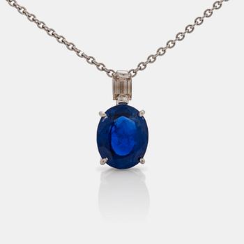 A 2.98 ct untreated burmese sapphire pendant with chain. GRS certificate.