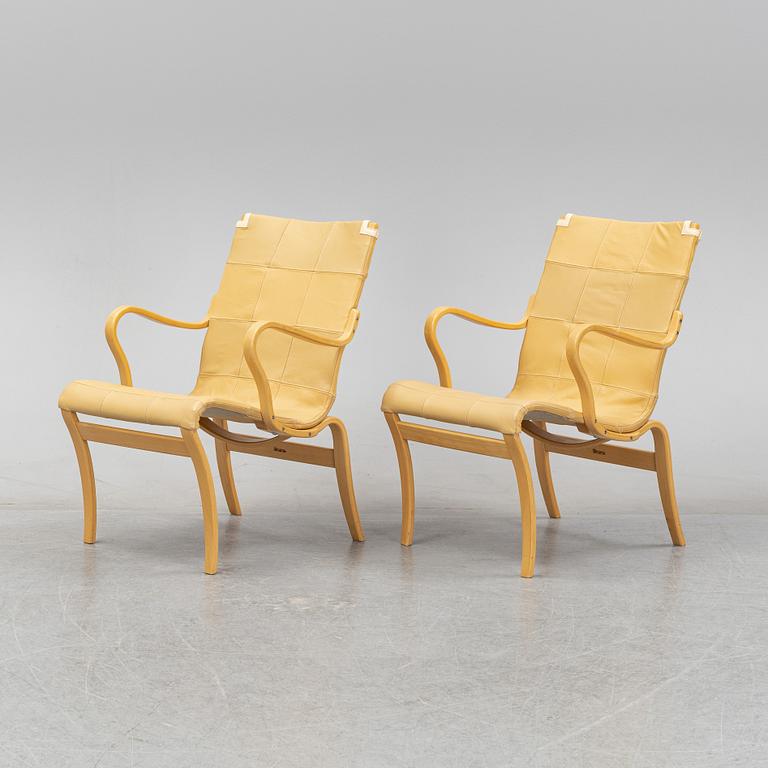 Bruno Mathsson, a pair of 'Mina' easy chairs for Mathsson International.