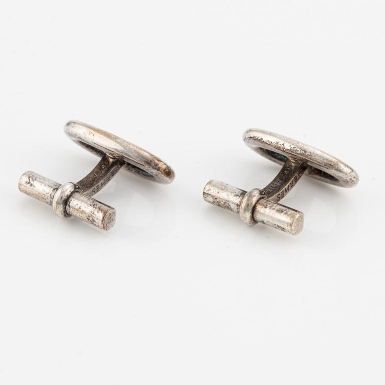 Hermès, cufflinks, one pair, silver.