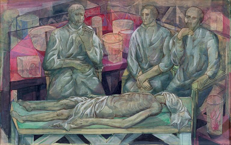 PETER WEISS, gouache and watercolour on paper, signed P Weiss and dated 46.