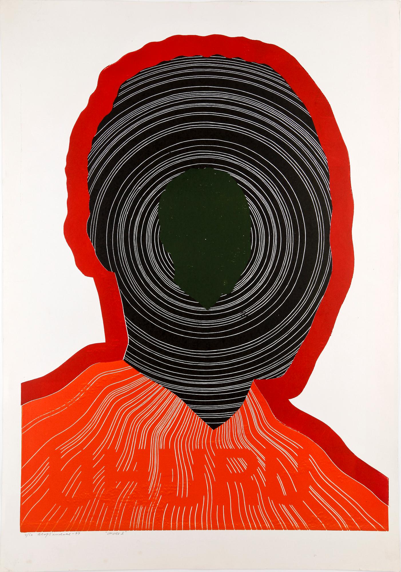 OLOF SANDAHL, linoleumsnitt, sign o numr 3/50, dat 1974.