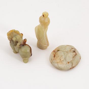 A set of five Chinese stone objects, 20th century.