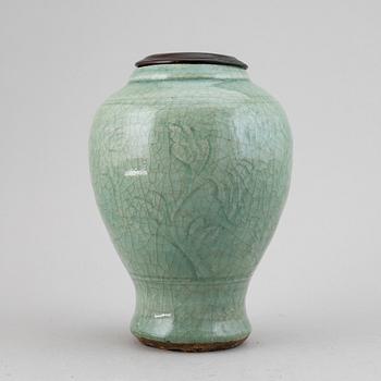 A celadon vase, Ming dynasty (1368-1644).