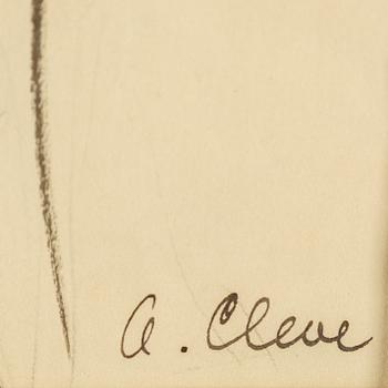 AGNES CLEVE, ink on paper. Signed.