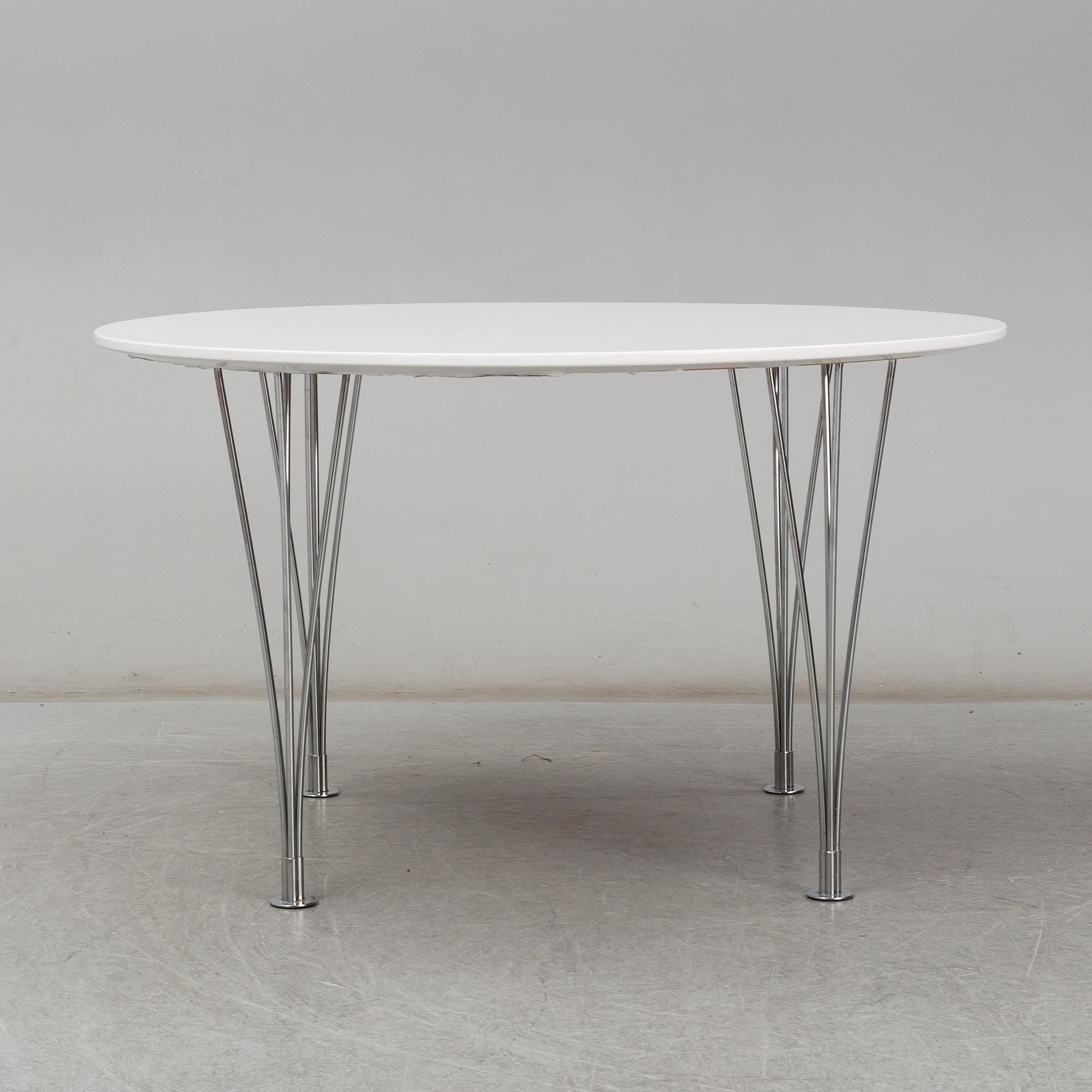 BRUNO MATHSSON & PIET HEIN, table, "Supercirkel", Mathsson International, Värnamo on license from Fritz Hansen, Denmark.