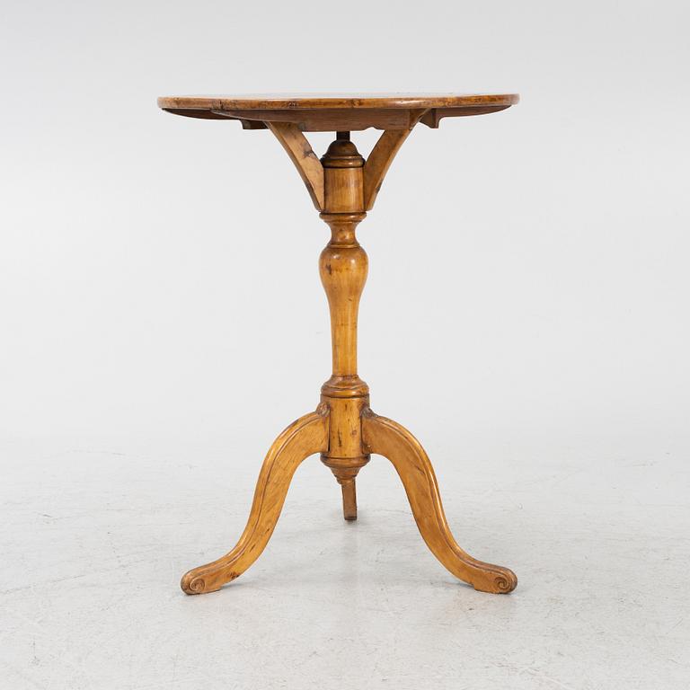 A Swedish burl birch-veneered table, first part 18th century.