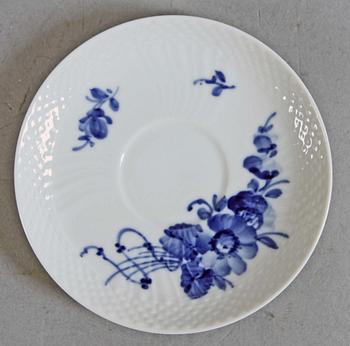 MOCCASERVIS, 10 delar. Porslin "Blå blomst" Royal Copenhagen.