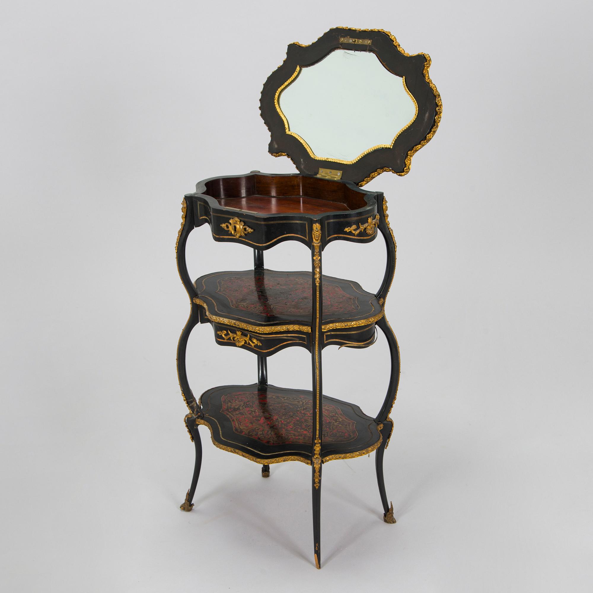 Etagere/ bord, boulle-stil, Frankrike 1800-talets slut.