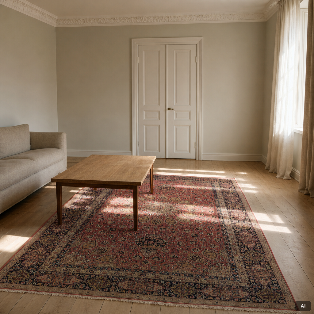 A Tabriz rug, c. 285 x 125 cm.