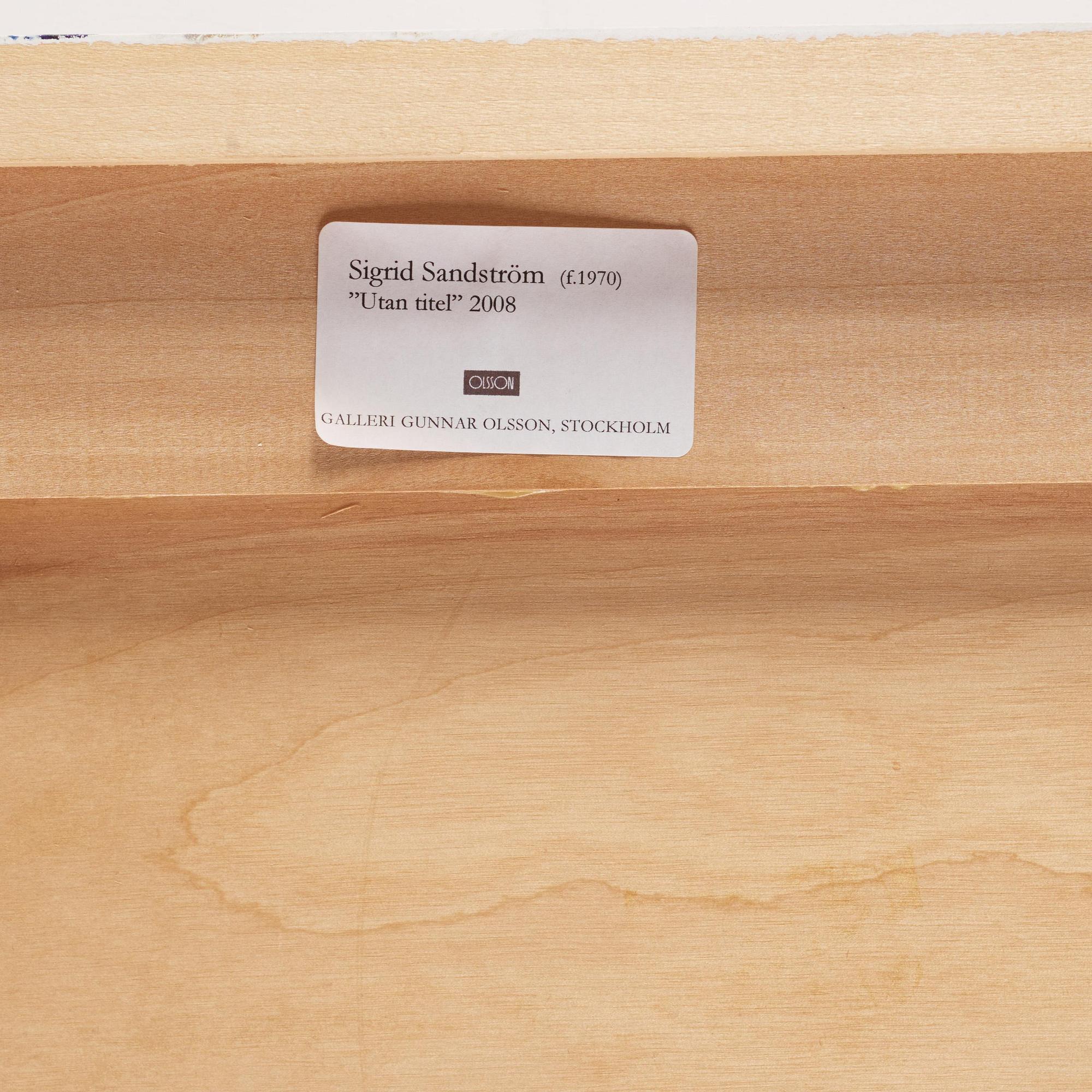 Sigrid Sandström, Sigrid Sandström, Untitled.