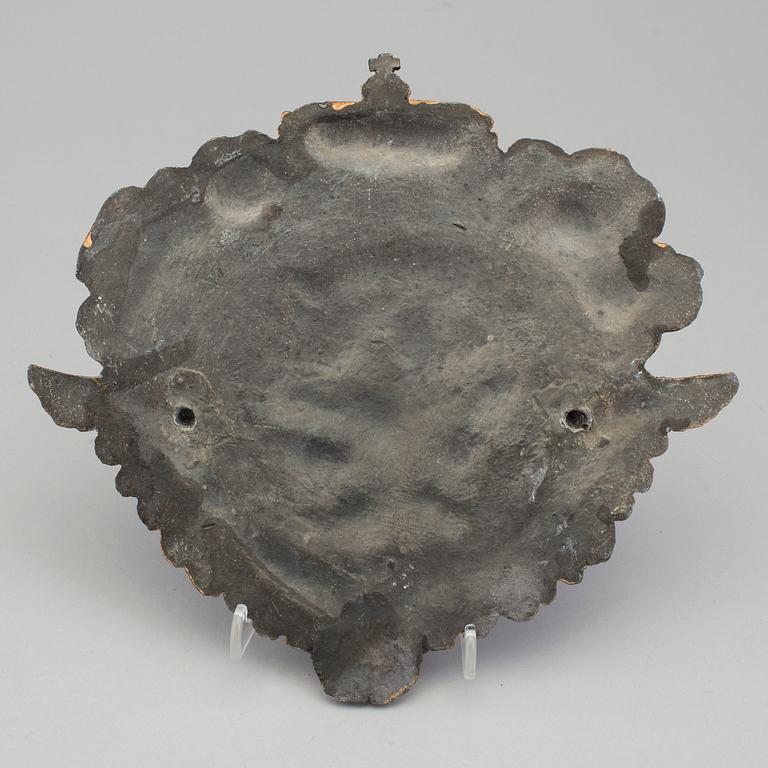 PLAKETT, bly, Stockholms stads brandkontors emblem, 1700-/1800-tal.