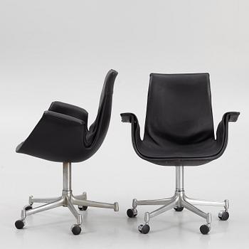 Preben Fabricius & Jørgen Kastholm, armchairs, a pair, "Tulip", Knoll International.