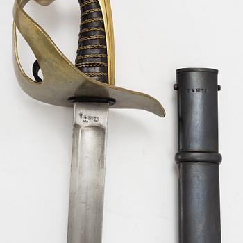 Sabel, svensk, m/1854 för kavallerimanskap, med balja.