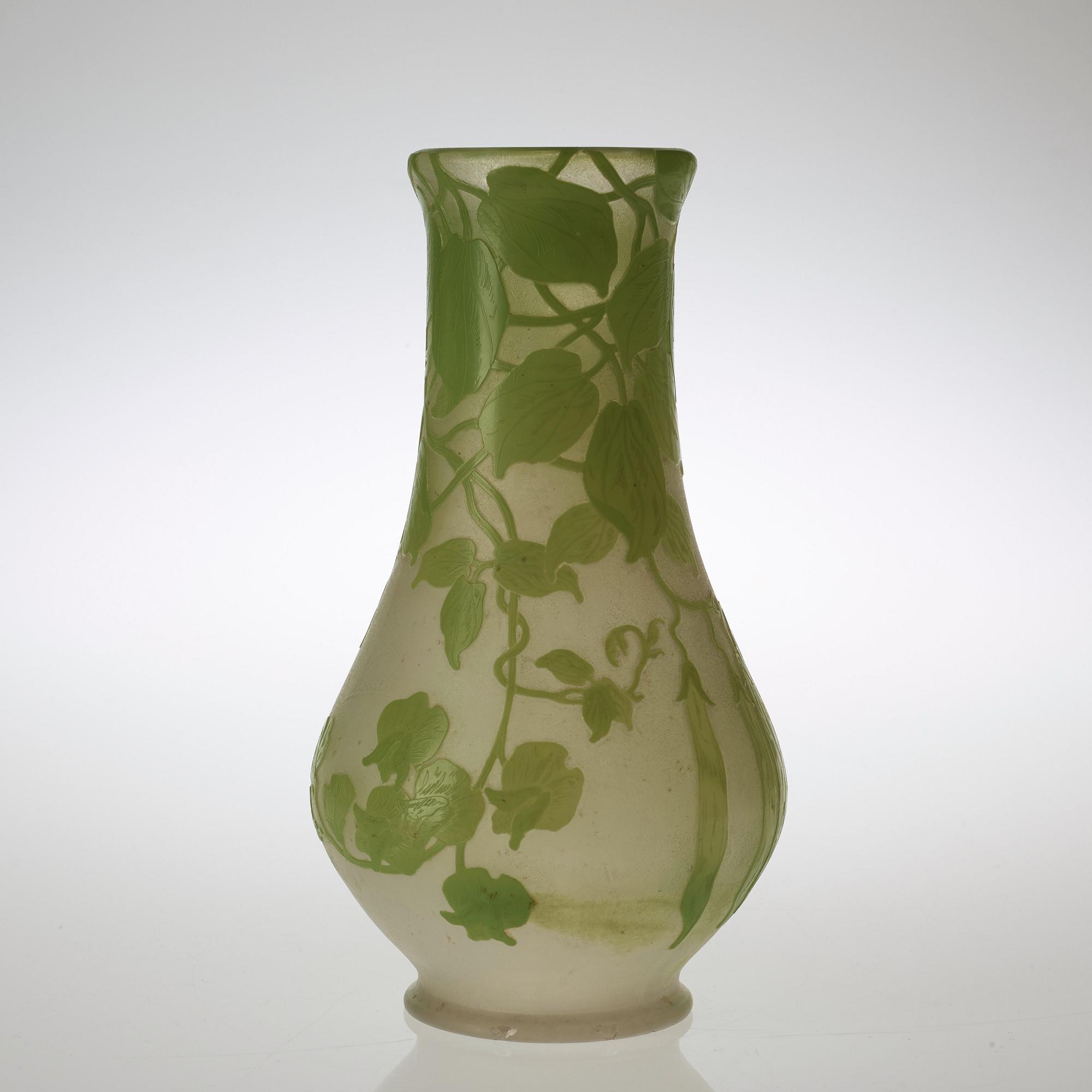 A Karl Lindeberg Art Nouveau cameo glass vase, Kosta.