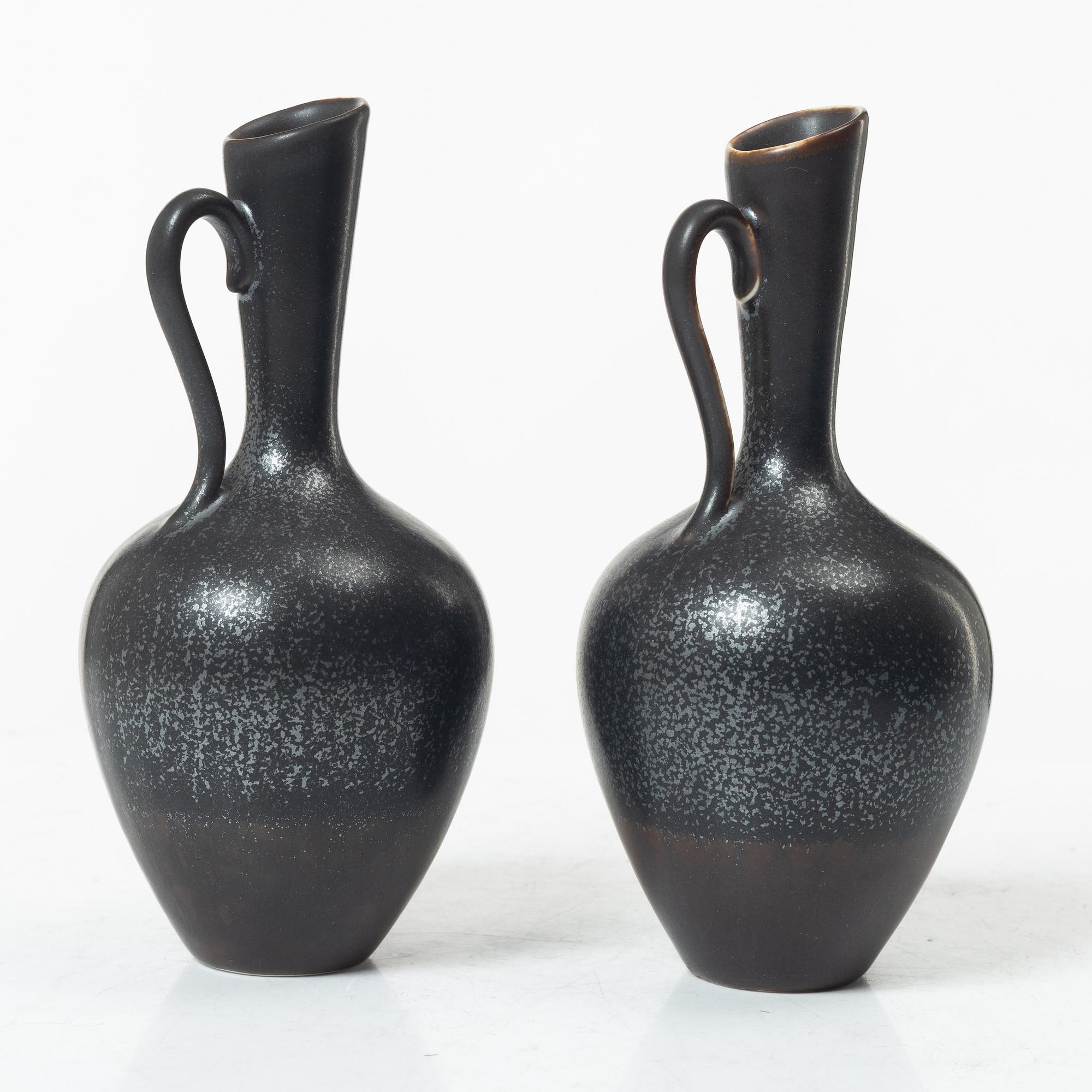 Gunnar Nylund, Vases, 5 pcs, stoneware, Rörstrand.