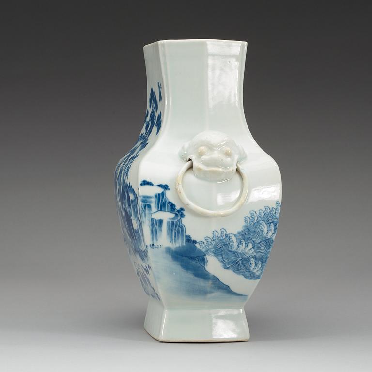 A blue and white vase, early 20th Century.