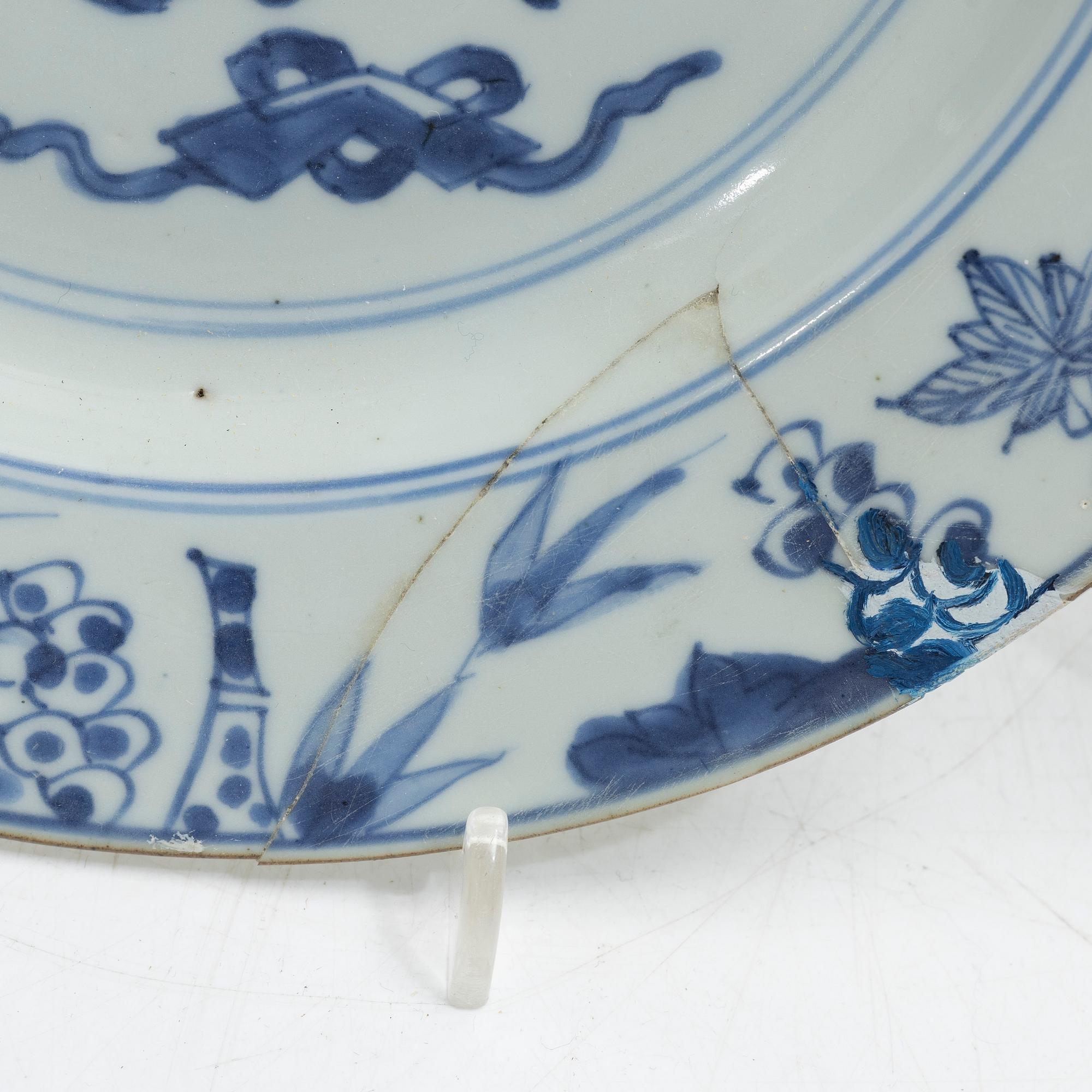 Eleven blue and white porcelain plates, China, Qing dynasty 18th century.