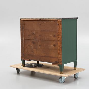 A Gustavian style chest of drawers, around the year 1900.