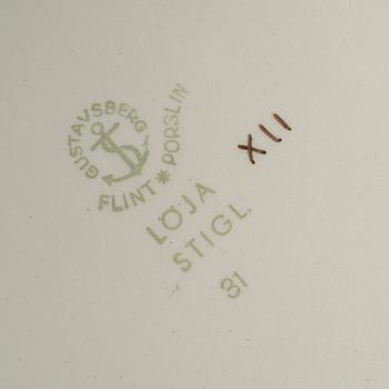 TALLRIKAR 12 st, Stig Lindberg Gustavsberg, "Löja". I produktion 1948-62.