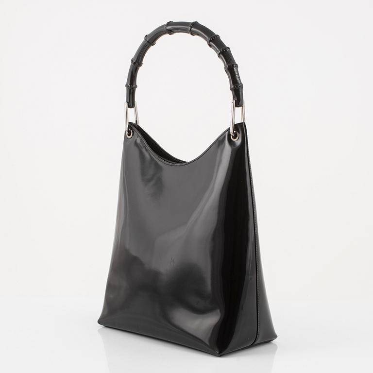 Gucci, a black leather 'Bamboo' bag.