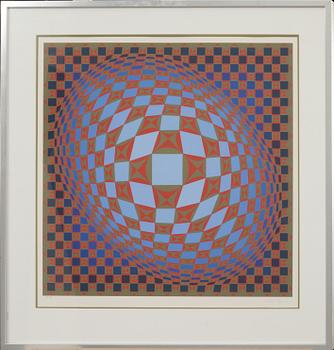 VICTOR VASARELY, färglitografi, signerad och numrerad 178/275.