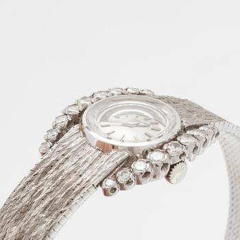 Nivada wristwatch 12.2 mm, 18K white gold and round brilliant-cut diamonds.