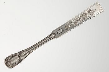 ASPARAGUS TONGS, 84 silver 1856 St. Petersburg. Assay master Alexander Mitin. Length 28 cm. Weight 237 g.